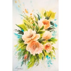 Shaima Umer, 15 x 21 Inches, Watercolor on Paper, Flower Painting, AC-SHA-081